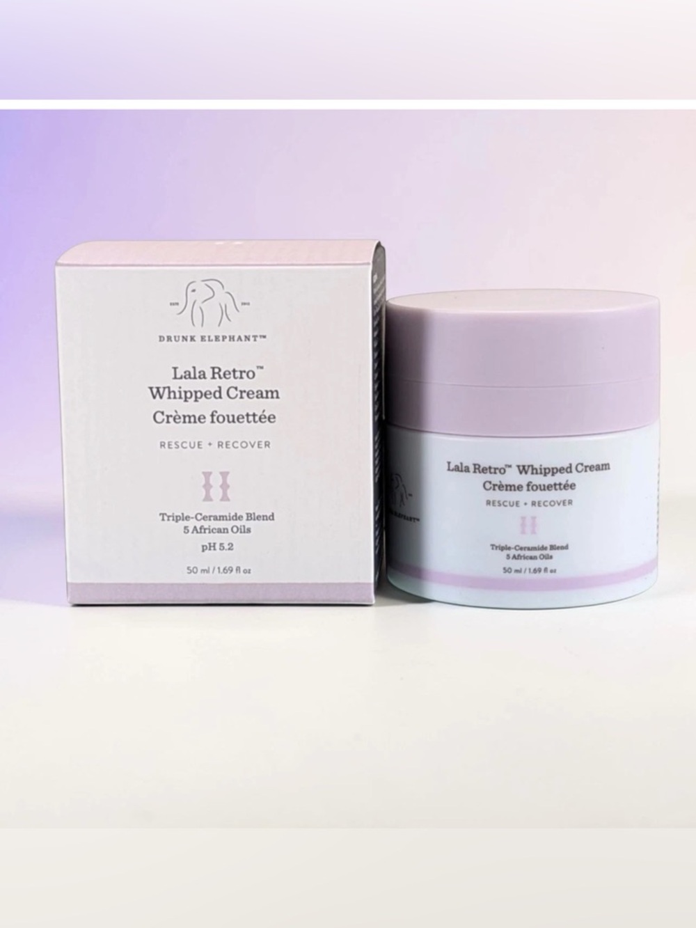 Drunk Elephant's Lala Retro Whipped Cream •Rescue Cream• moisturizer NEW IN BOX